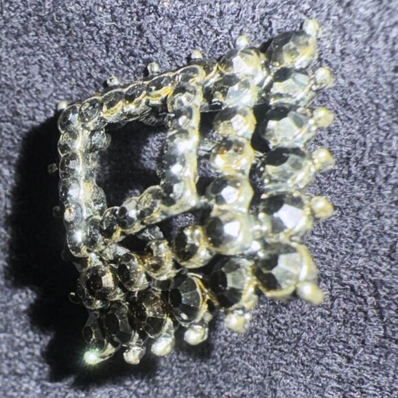 Hematite 3-Dimensional Square Earrings Vintage Silver settings EUC - Picture 4 of 9